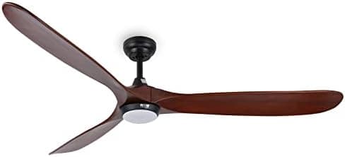 Ventilador de techo Reiga Reiga Ventilador de Techo para Exterior 178 cm, Aspas de Madera Maciza, Motor DC Ultra Silencioso, Luz LED Regulable, Control por Voz, App y Mando a Distancia