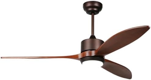 Ventilador de techo Reiga Reiga Ventilador de Techo para Exterior, 132 cm con Motor DC Silencioso, Luz LED Regulable, Control por Voz y App, Mando a Distancia, Aspas de Madera, 6 Velocidades
