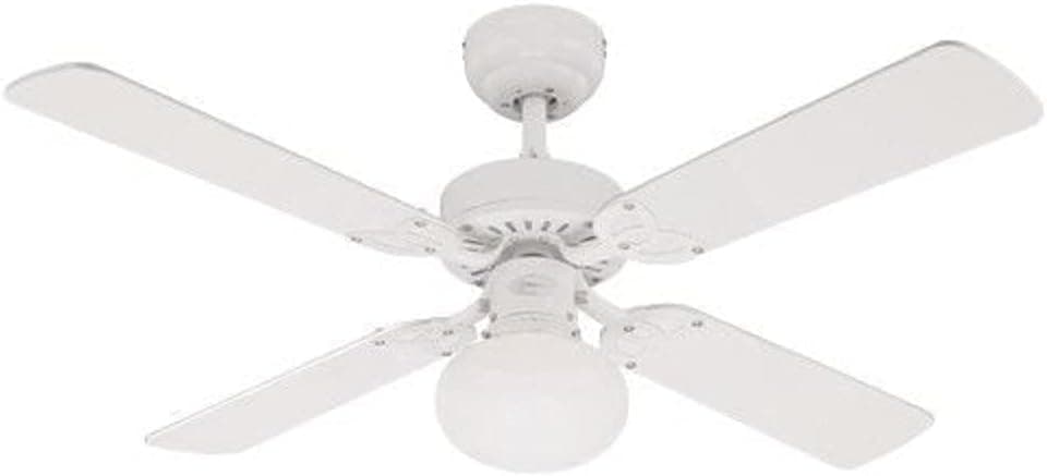 Ventilador de techo Westinghouse Westinghouse Lighting Vegas Ventilador de Techo, Metal, Acabado en Blanco con aspas Reversibles en Blanco/Pino blanquedado