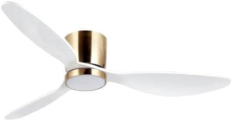 Ventilador de techo Reiga Reiga Ventilador de Techo de Bajo Perfil 132 cm con Luz LED y Mando a Distancia, 6 Velocidades, Motor DC Silencioso, Ideal para Techos Bajos