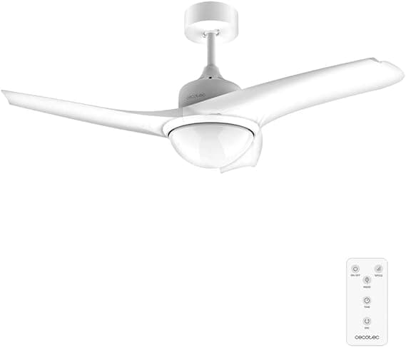 Ventilador de techo Cecotec Cecotec Ventilador de Techo con Mando a Distancia, Temporizador y Luz LED EnergySilence Aero 460. 49 W, 106 cm de Diámetro, 3 Aspas, 3 Velocidades, Función Invierno, Diseño en blanco