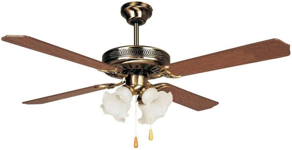 Ventilador de techo Orbegozo Orbegozo CT 10132 M - Ventilador de techo con luz, 4 palas reversibles, diámetro 132 cm, 60 W y 3 velocidades, madera