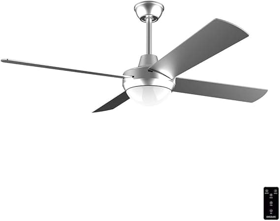 Ventilador de techo Cecotec Cecotec Ventilador de Techo con Mando a Distancia, Temporizador y Luz LED EnergySilence Aero 570. 60 W, 132 cm de Diámetro, 4 Aspas, 3 Velocidades, Función invierno, Diseño en Acero