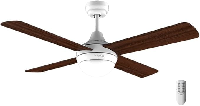 Ventilador de techo Cecotec Ventilador de Techo con Luz EnergySilence Aero 4250 Fresh. 55 W, Diámetro 42” con 4 Aspas Reversibles, Luz LED, Mando a distancia, Temporizador hasta 8h, 3 Velocidades