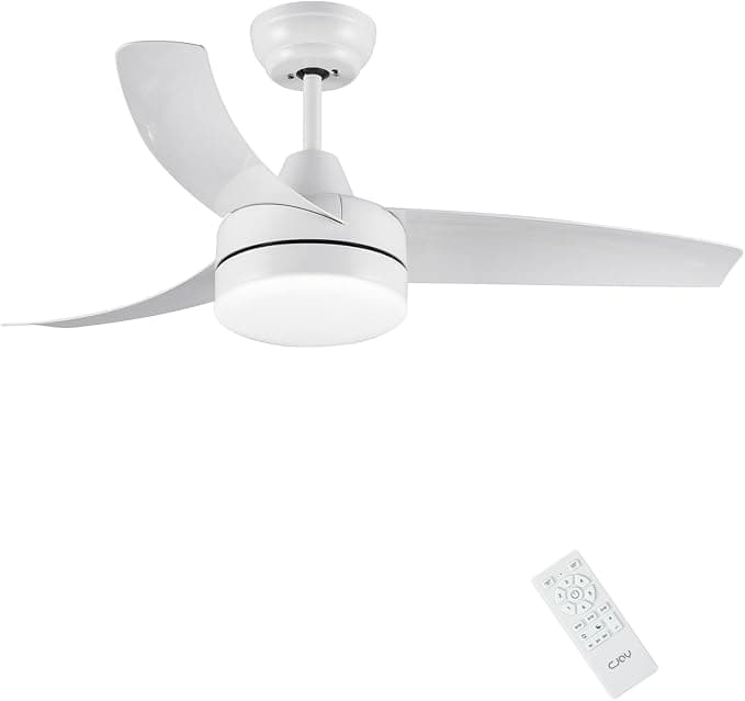 Ventilador de techo CJOY Ventilador de Techo con Luz LED, 107 cm Blanco Lamparas Ventilador de Techo Silencioso, 3 Aspas 6 Velocidades, 3 CCT Regulable, Ventilador Techo con Mando para Dormitorio Salon