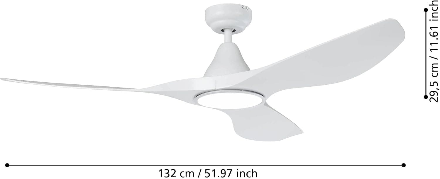 Ventilador de techo EGLO Eglo Ventilador de techo de diseño Portsea blanco - 35112