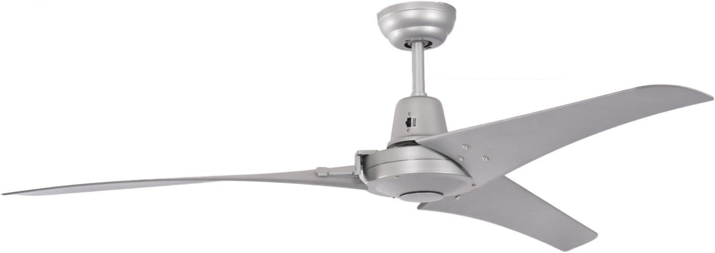 Ventilador de techo Pepeo Pepeo Vourdries Ventilador de techo de diseño industrial, plateado, diámetro 142cm, sin control, sin iluminación