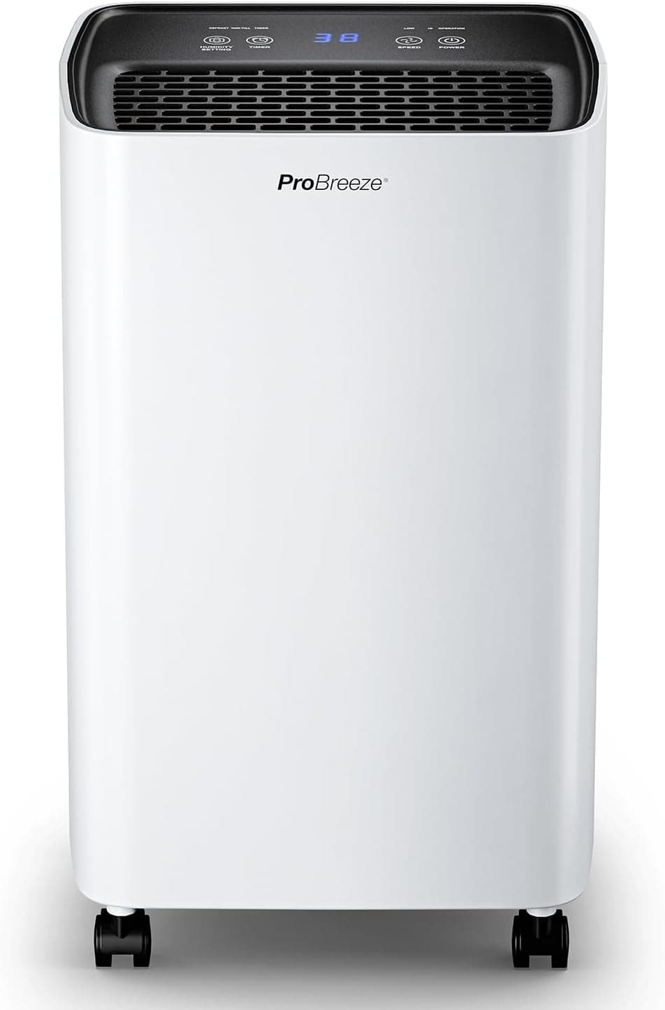Ventilador de techo Pro Breeze Pro Breeze Deshumidificador 6L y depósito de agua de 2L, secado de ropa y sensor de humedad - Deshumidificador portátil temporizador 24H humedad, moho y condensación. Habitaciones (20m²)