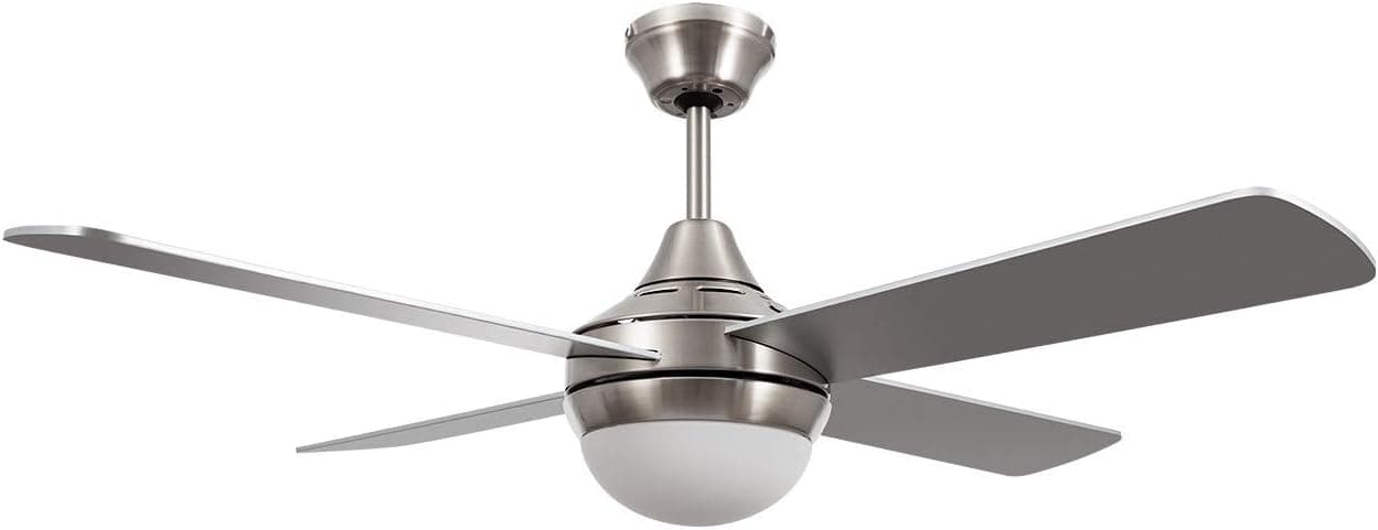 Ventilador de techo Techbrey TECHBREY Ventilador de Techo con Luz y Mando a Distancia Navy Niquel 110cm Motor AC, Color Aspas Reversibles efecto Madera y Níquel