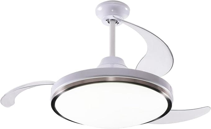 Ventilador de techo Well Home Ventilador de Techo con Luz LED Ø53x30cm - Aspas retráctiles, Silencioso, 6 Velocidades, Mando a distancia y luz regulable 3 Tonos
