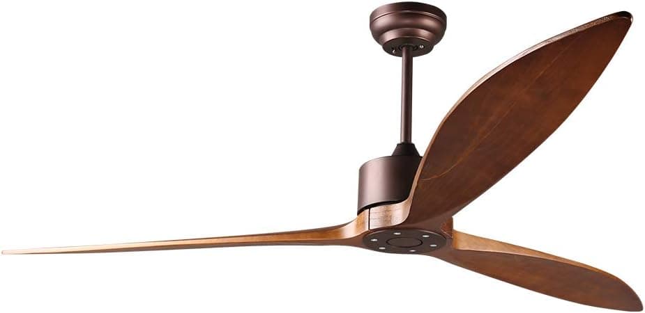 Ventilador de techo reiga Ventilador de Techo Inteligente de Madera 165 cm, Potente Motor DC para Alto Flujo de Aire, Control por Remoto, Voz (Alexa/Google Home), y APP, 6 Velocidades, Para Cocina, Patio, Sala