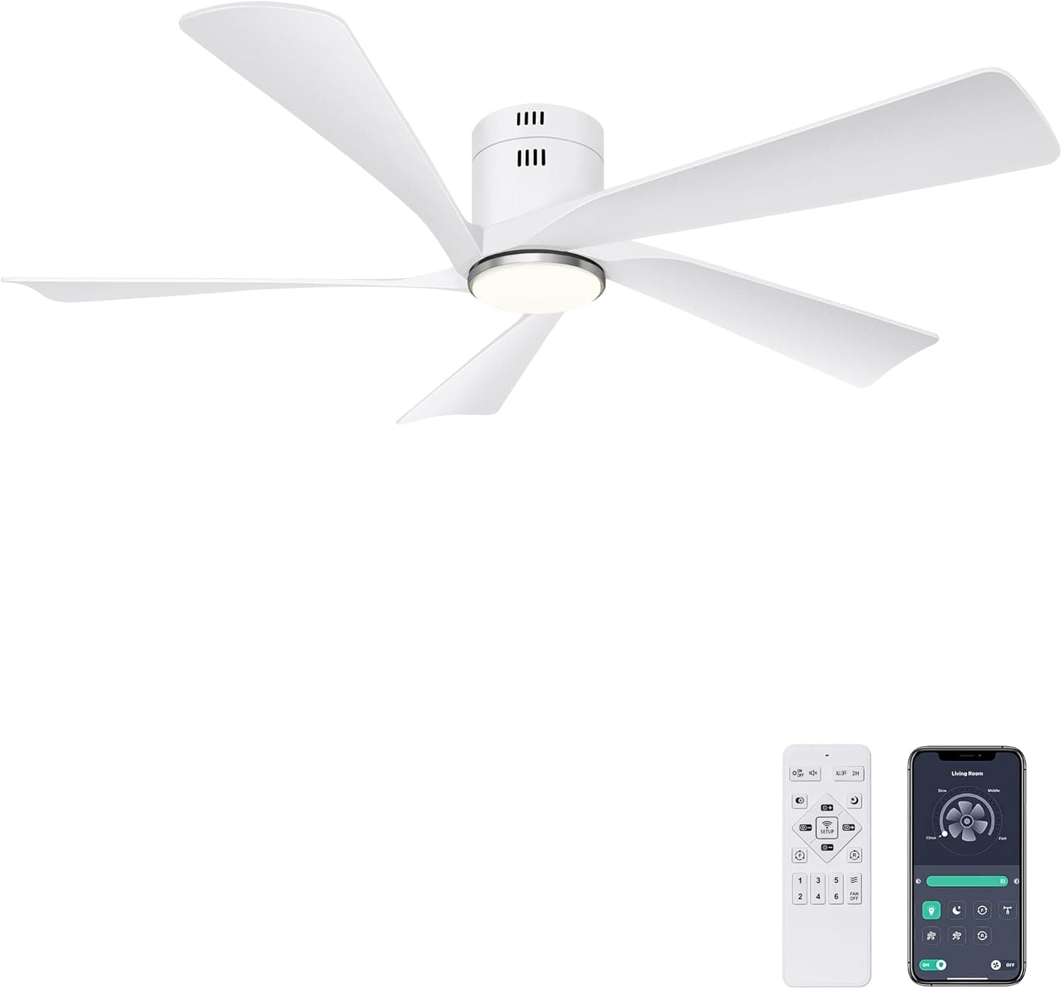 Ventilador de techo Ohniyou Ohniyou Ventilador de techo de 132 cm con Luz, Mando a distancia …