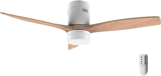 Ventilador de techo Cecotec Ventilador de Techo con Luz LED Energysilence Aero 5600 Classic. 40W, Motor DC, Diámetro 132 cm, Lámpara Led 18W, Temporizador, 6 Velocidades, Mando A Distancia, Función Verano/Invierno