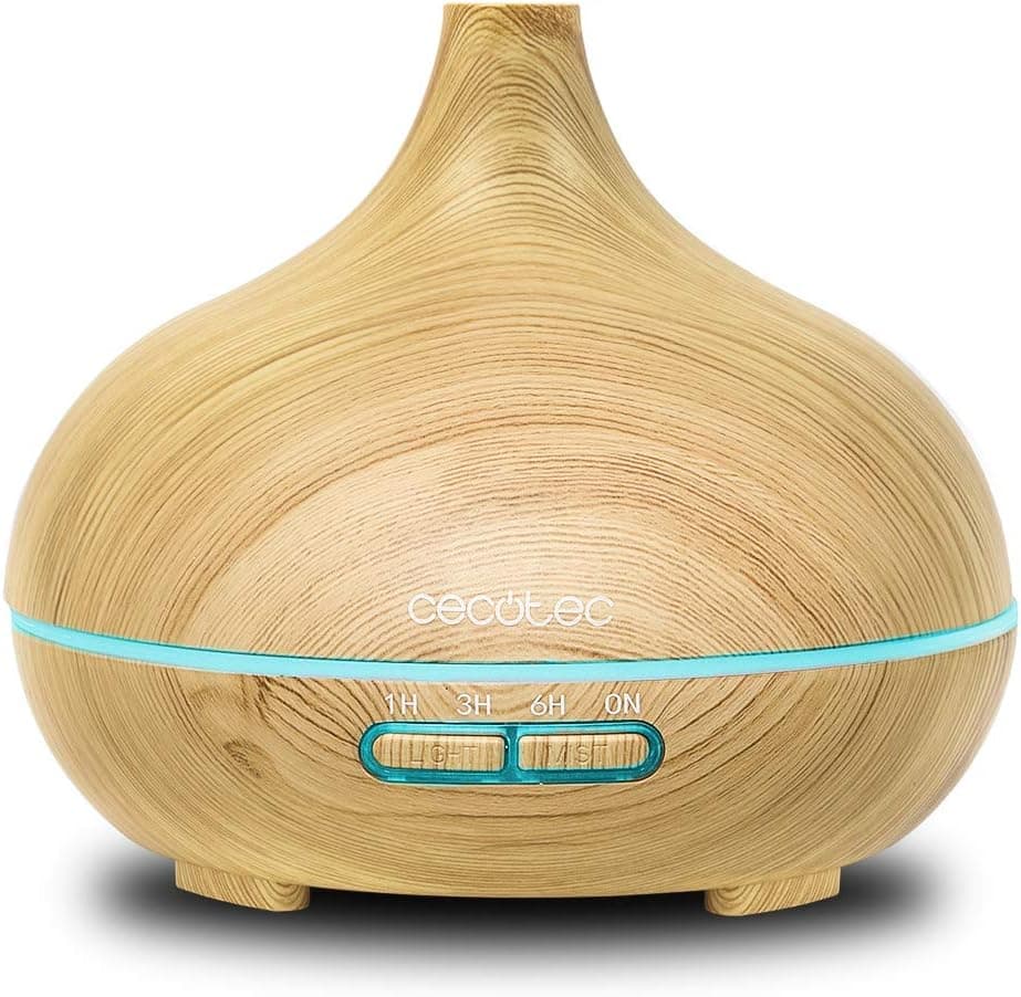 Ventilador de techo Cecotec Cecotec Humidificador Ultrasónico y Difusor de Aromas con Temporizador Pure Aroma 300 Yang. 10 W, 300 ml, Temporizador hasta 6 horas, 7 Colores LED, Función Aromaterapia, Ultrasilencioso