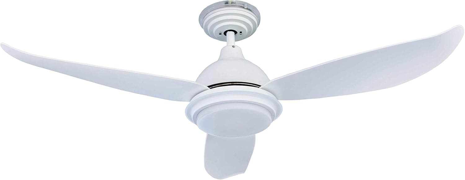 Ventilador de techo Pepeo Pepeo moderna DC Ventilador de techo con luz LED y mando a distancia Raja, con ahorro de energía, blanco, 122cm, lámparas regulables, muy silencioso, para plano y salon , 5 velocidades, 3 Palas