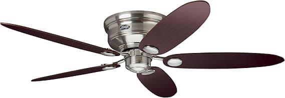 Ventilador de techo Hunter Hunter 132 cm | 52" Ventilador de Techo de Perfil Bajo Niquel Cepillado con Cadena, 24372
