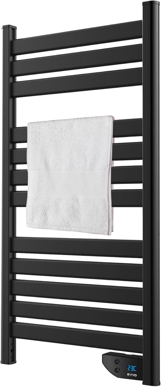 Ventilador de techo EVVO EVVO Toallero Eléctrico C500 Negro - Radiador Eléctrico Bajo Consumo 450W