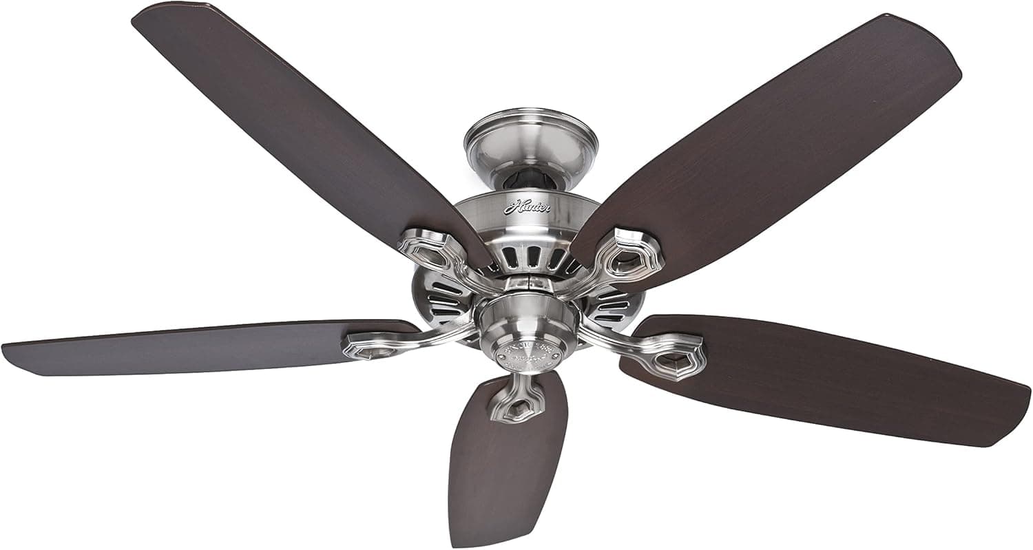 Ventilador de techo Hunter Hunter Fan Builder Elite - Ventilador de techo, 66 W, color niquel pulido