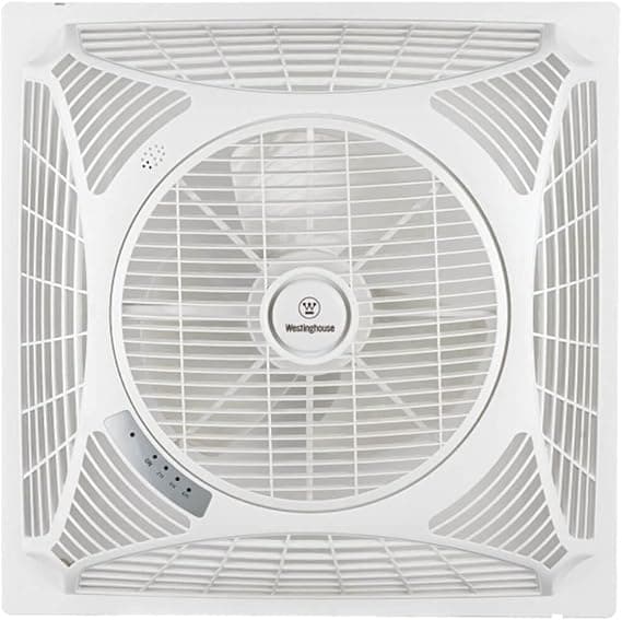 Ventilador de techo Westinghouse Westinghouse Windsquare Ventilador de Techo 60 x 60 x 21 cm, Aspas Retráctiles, Mando a Distancia, Blanco