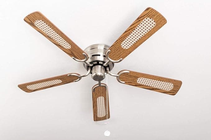 Ventilador de techo Ventilador de techo Pepeo Kisa Níquel cepillado de lujo sin luz - ala de roble/nogal incluyendo el interruptor de tirar