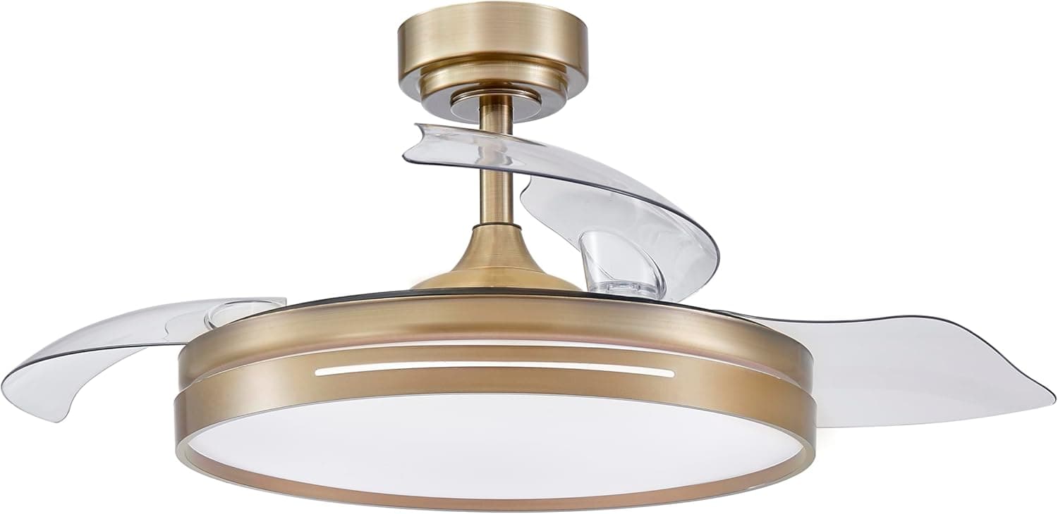 Ventilador de techo Fabrilamp FABRILAMP AKUNADECOR Ventilador Dc Modelo Micenas L Dorado Con Led 72 W