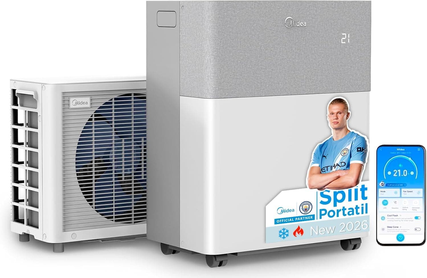 Ventilador de techo De'Longhi Midea Portasplit Pinguino Aire Acondicionado 4 en 1 | 3000 frigor…