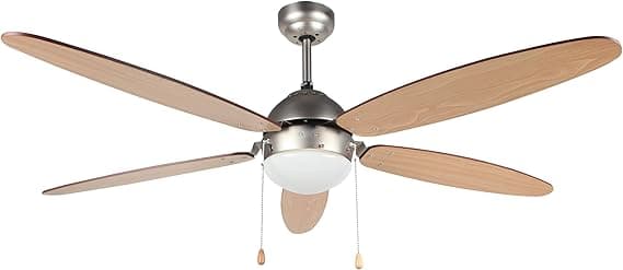 Ventilador de techo Orbegozo Orbegozo CP 48132 - Ventilador de techo con luz, 5 aspas, sistema de ventilación reversible, diámetro 132 cm, potencia de 60 W y 3 velocidades de ventilación