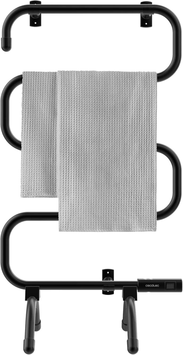 Ventilador de techo Cecotec Cecotec Toallero Eléctrico -Bajo Consumo - ReadyWarm 5000 Towel Black. Seca Toallas 100W, Indicador de Luz, Sistemas de Seguridad, Protección IP24, Montaje en Suelo o Pared, Ideal para Baños