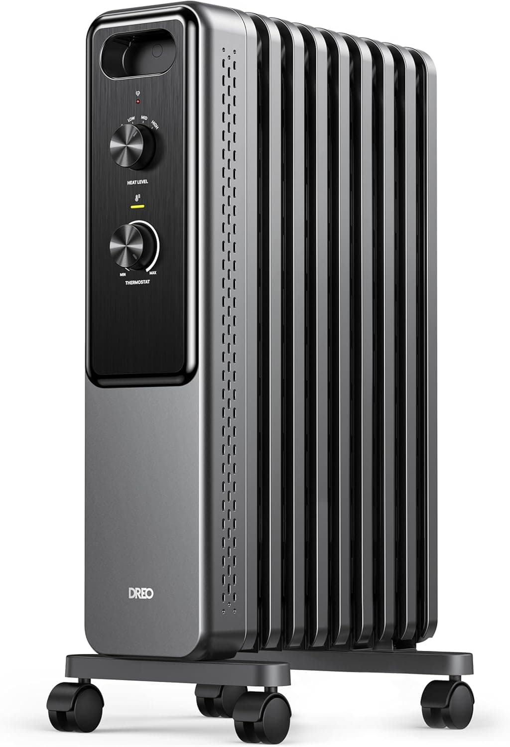 Ventilador de techo DREO Dreo Radiador de aceite con 9 aletas 2000W, calefactor eléctrico silencioso para dormitorio, termostato ajustable, protección contra sobrecalentamiento y vuelco, seguridad infantil, bajo consumo