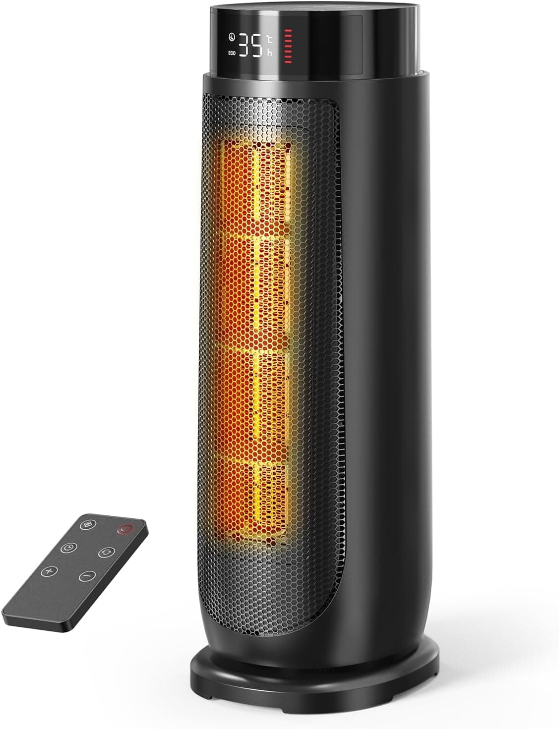 Ventilador de techo AROEVE Aroeve Calefactor Bajo Consumo, Calefactor Electrico Cerámico PTC 2000W 4 Modos Incluye ECO, Oscilación 90°, Temporizador 24h con Control Remoto, Protección Contra Sobrecalentamiento y Vuelco, Hogar
