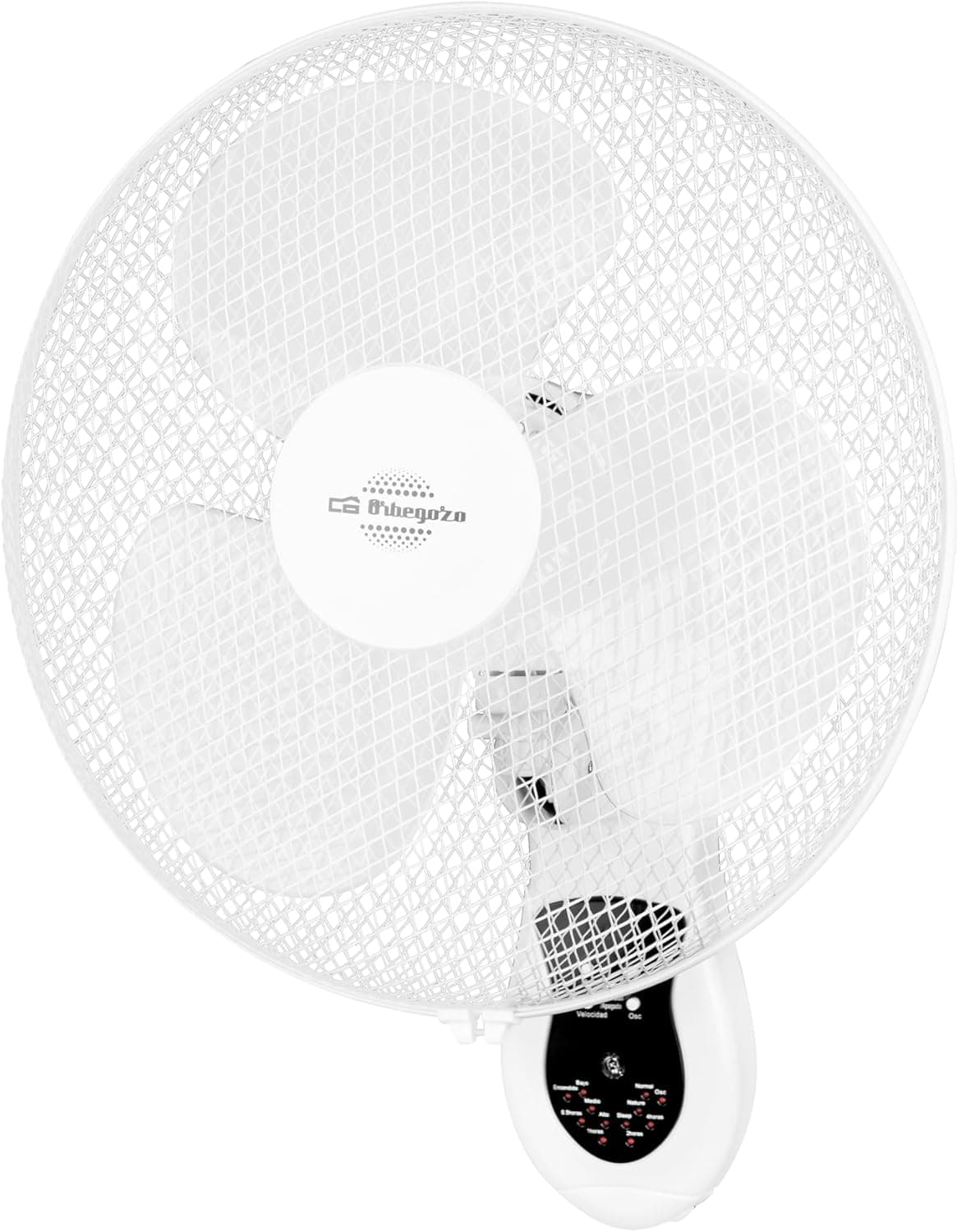 Ventilador de techo Orbegozo Orbegozo WF 0242, Ventilador de Pared, Mando a Distancia, 3 velocidades de ventilación, Cabezal oscilante multiorientable, temporizador, 40 W, color blanco