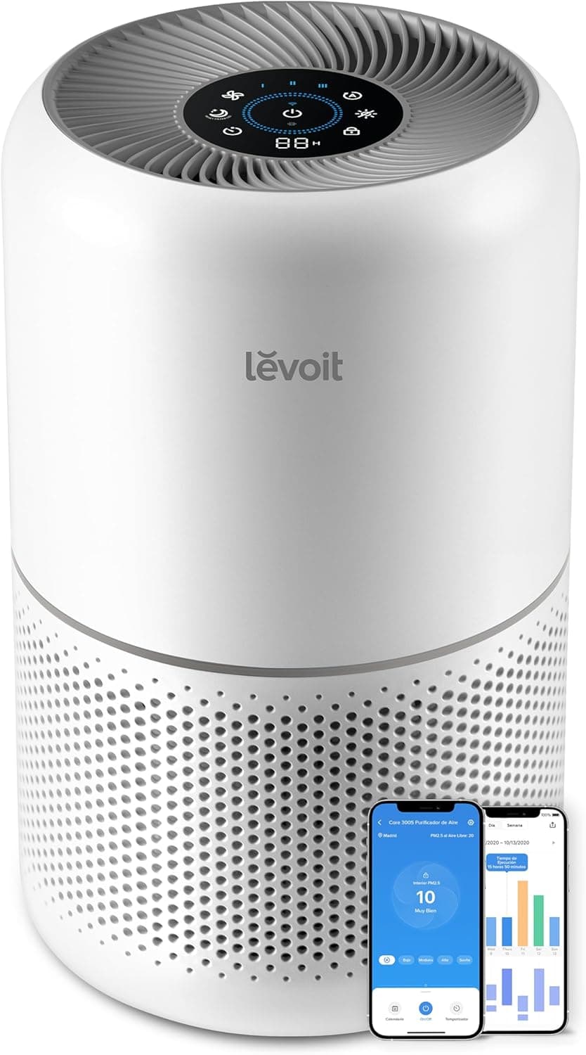 Ventilador de techo LEVOIT LEVOIT Purificador de Aire con Filtro HEPA Core 300S Compatible con Alexa
